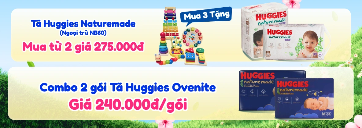 Banner trang NH tã Huggies nature made